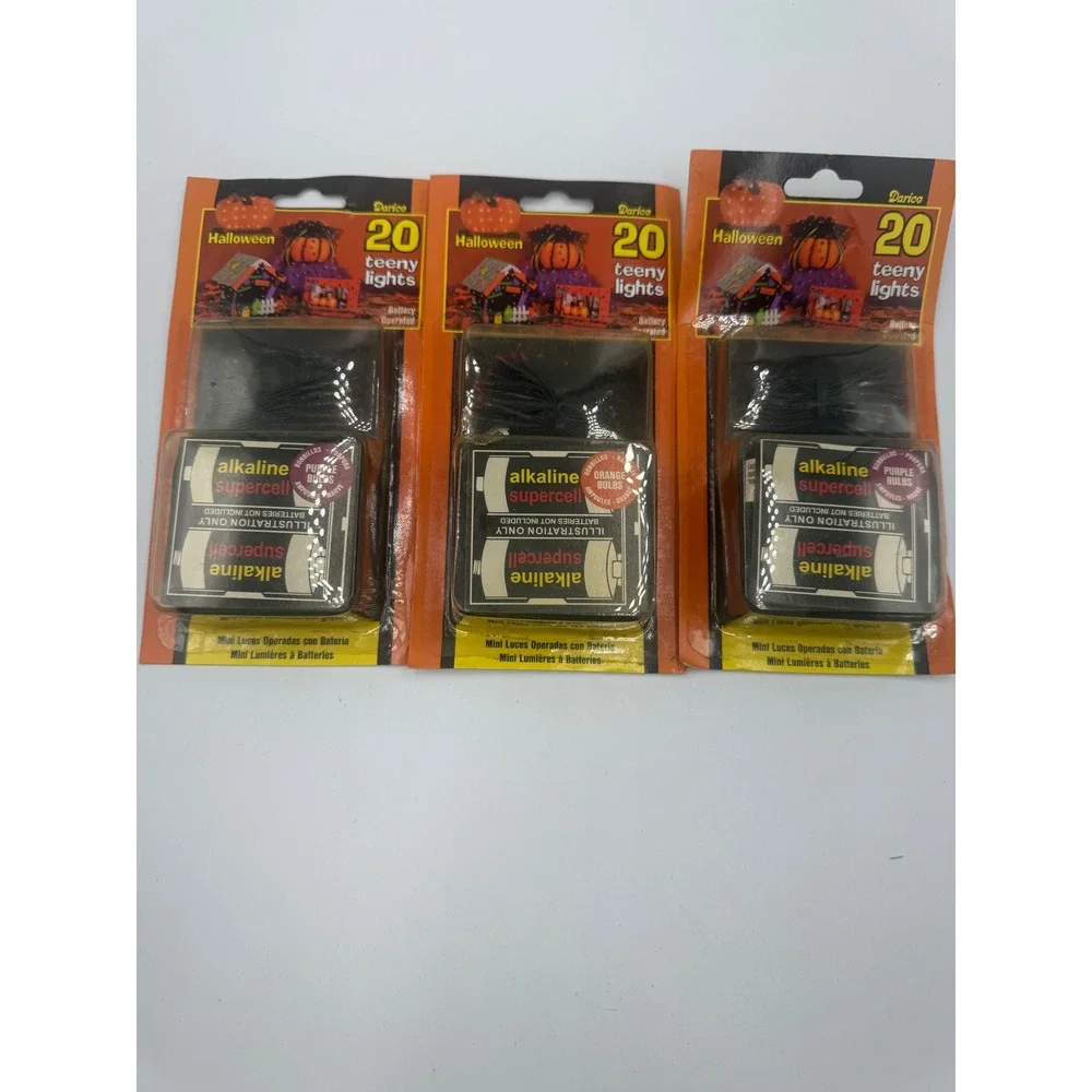 Darico Halloween Teeny Lights 20 Count Battery Operated Purple Orange 3 Pack